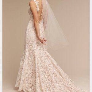 BHLDN Carson Gown and Lace Overcoat Size 4 NEW